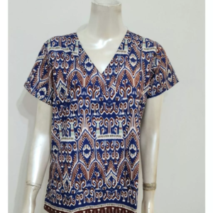 SW0088VR Batik Blouse V Neck | Batik Baju