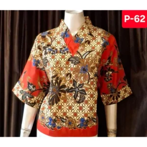 SW0088KKS Batik Ladies Blouse V neck Batik Baju Kelawar Made In Malaysia