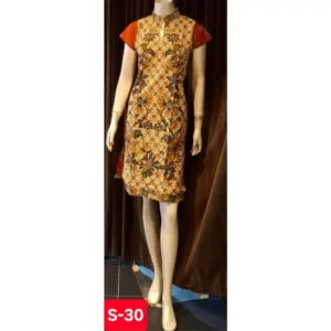 SW0088CSDR2 Batik Cheongsam Dress Batik Lady Dress Made In Malaysia