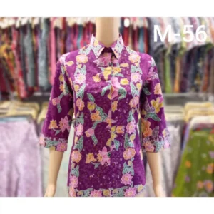 ( S TO 3XL ) SW0088KKS4 Batik Lady Blouse Made In Malaysia Batik Baju Perempuan 3 suku Lengan